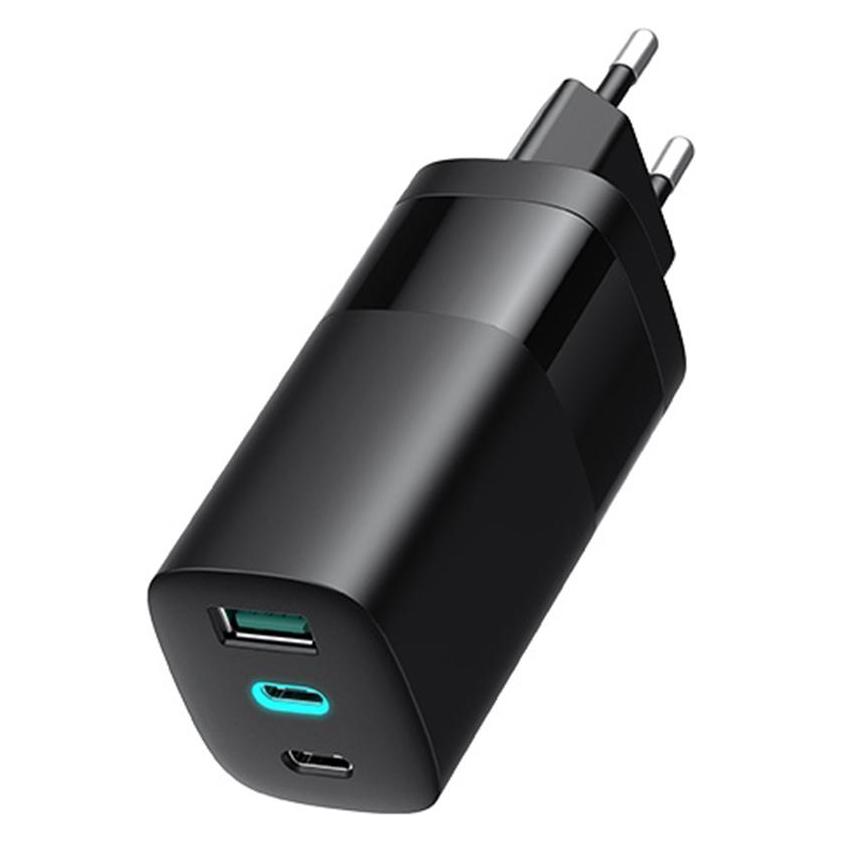 Havit - Wall Charger (UC10) - 2x Type-C, USB, PD65W, Fast Charging - Black (65 W, 3 Ports) (59001195)