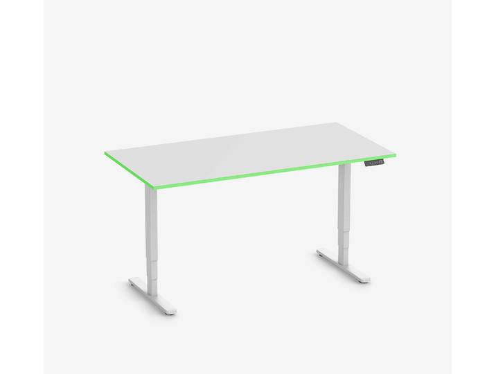 FOKUS Gamingschreibtisch Weiß 160x80 Rechteck Acid Green