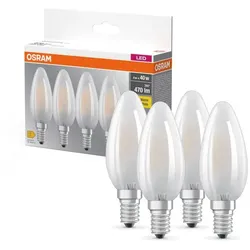 4er-PACK OSRAM LED BASE Lampen B40 E14 matt wie 40W 2700K warmweißes Licht