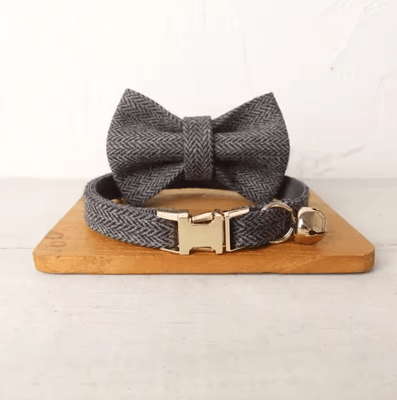 Inspire Curations DapperPaws Personalized Bow Tie Pet Collar black Bow Tie s