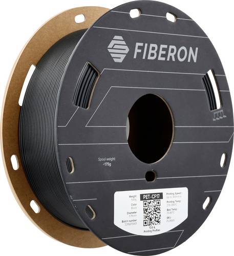 Polymaker FL01001 Fiberon PET-CF17 Filament PET-CF Kohlefaserverstärkt, hohe Steifigkeit, Kriechfestigkeit 1.75mm 500g Schwarz