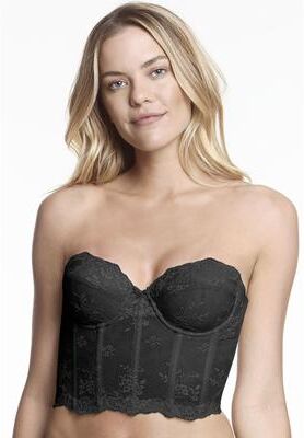 Plus Size Women's Strapless Lace Corselet by Dominique in Black (Size 44 DD/E)