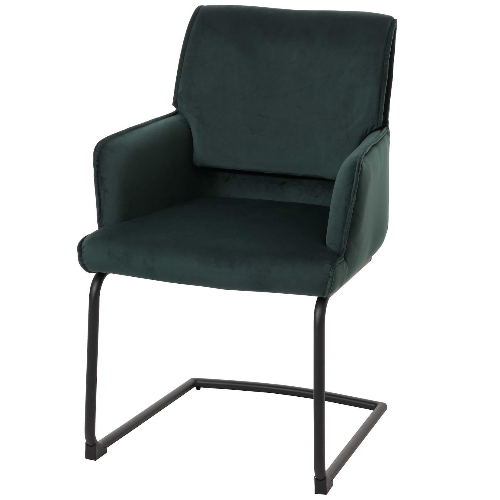 Freischwinger MCW-N60, Esszimmerstuhl Küchenstuhl Stuhl, Stoff/Textil ~ grün