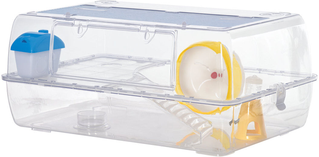 Archie & Oscar Camellia Portable 2 Storey Hamster Cage withRunning Wheel Drinker Feeding Bowl 32cm H X 74cm W X 46cm D