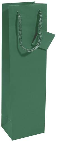 Sigel Geschenktasche Flasche mit Bodeneinlage und Geschenkanhänger GT502 Opalgrün, Matt Papier 10 x 35cm