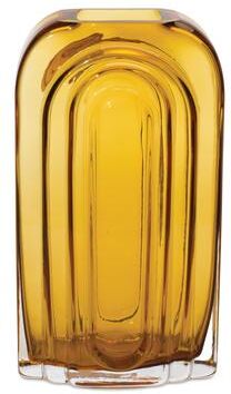 Melrose International "Rounded Amber Glass Vase 9.75""H"