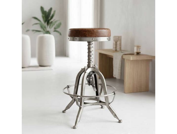 Tabouret industriel cuir