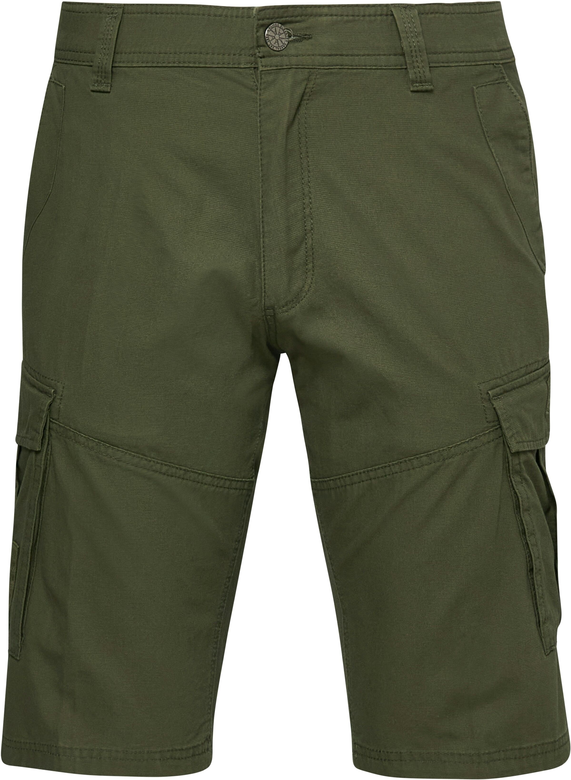 Cargobermudas S.OLIVER, Herren, Gr. 38, N-Gr, grün, Web, Obermaterial: 100% Baumwolle, bequem kniefrei, Hosen Cargobermudas, Ziernaht, Schmuck-Detail grün 38, N-Gr