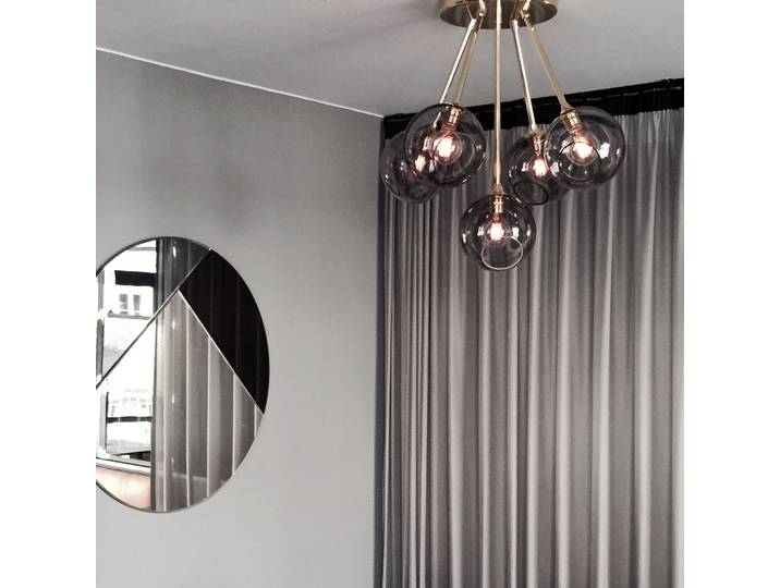 Suspension Ballroom Molecule Brass/Purple - DESIGN BY US - Salon / séjour - Verre - Multi-ampoules