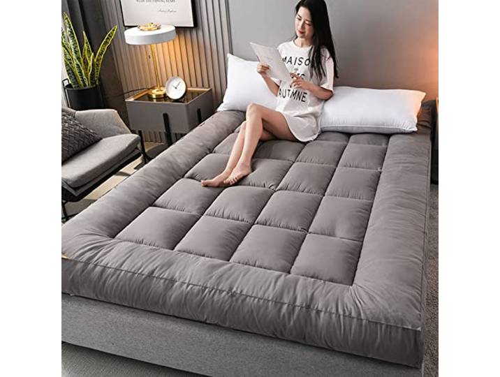 YIbing Klappmatratze 180 x 200 cm, Japanische Futon Matratze, 10cm verdicken Boden Tatami Matte Schlafen Pad, Futon Platzsparend Camping Matratzen,A4,180X200cm