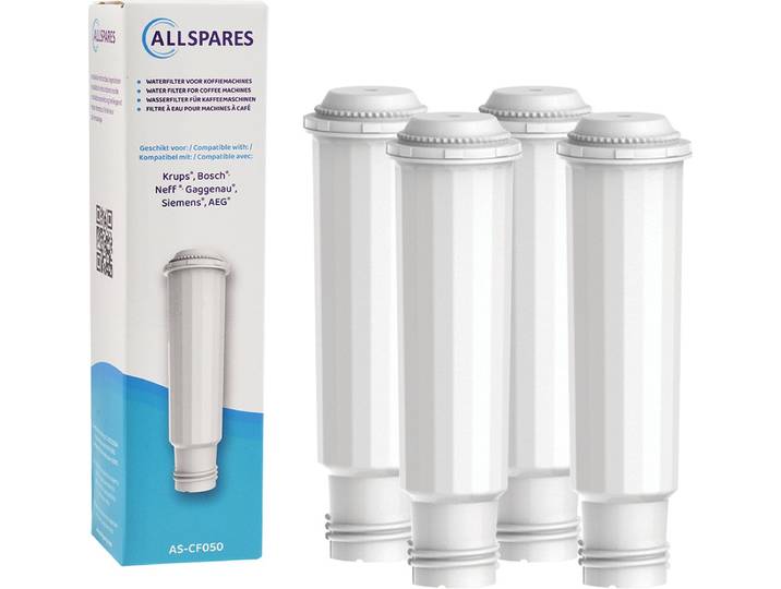 AllSpares Waterfilter (4 St.) geschikt voor Krups Espressomachines F088 en Bosch Siemens TCZ6003 TZ60003