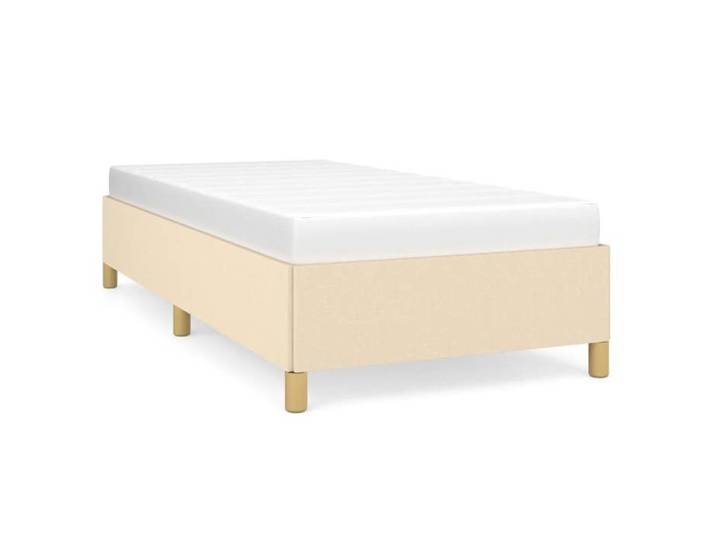 Cadre de lit - Sommier - crème 80x200 cm - L203 x P83 x H35 cm - Tissu 100% polyester