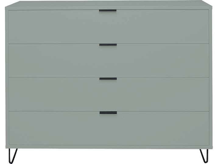Kommode MÄUSBACHER Bonnie , grün (pine grün matt), B:119cm H:100cm T:45cm, Holzwerkstoff, Sideboards, Kommode, Kommode mit Drahtgestell