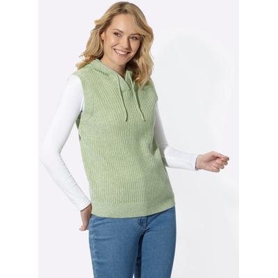 Pullunder CLASSIC BASICS "Pullunder", Damen, Gr. 42, grün (eucalyptus, champagner, meliert), 100% Polyacryl, gemustert, mehrfarbig, meliert, Pullover Pullunder