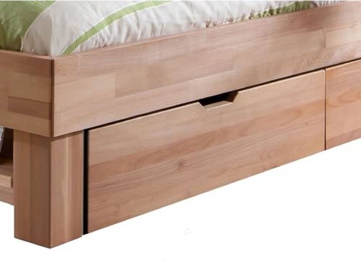 Judith Kernbuche massiv Bettkasten 4er-Set Schublade Bett Schlafzimmer Queen 88x21x65 cm Holz geölt Modernes Bettkasten