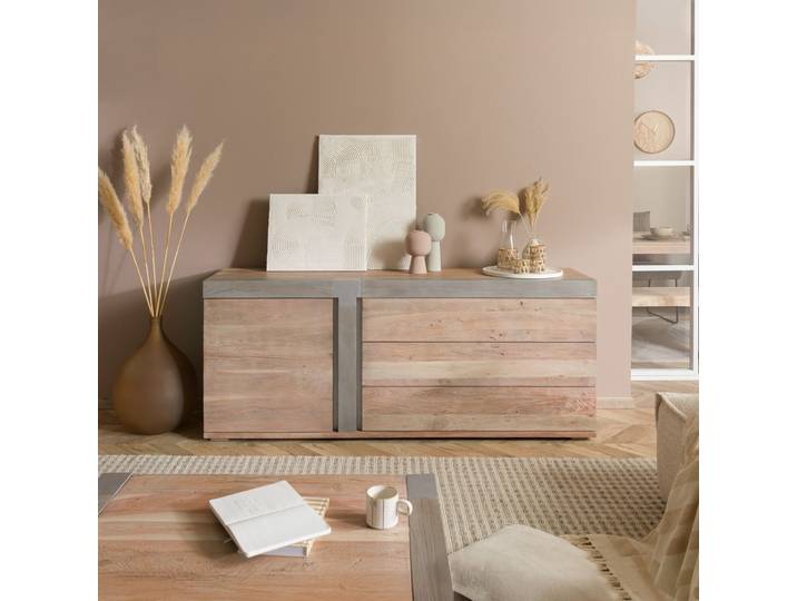 Sideboard Akazie 180x45x75 beige lackiert Amsterdam #111