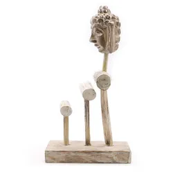 Three Branch & Buddha Stand - Whitewash