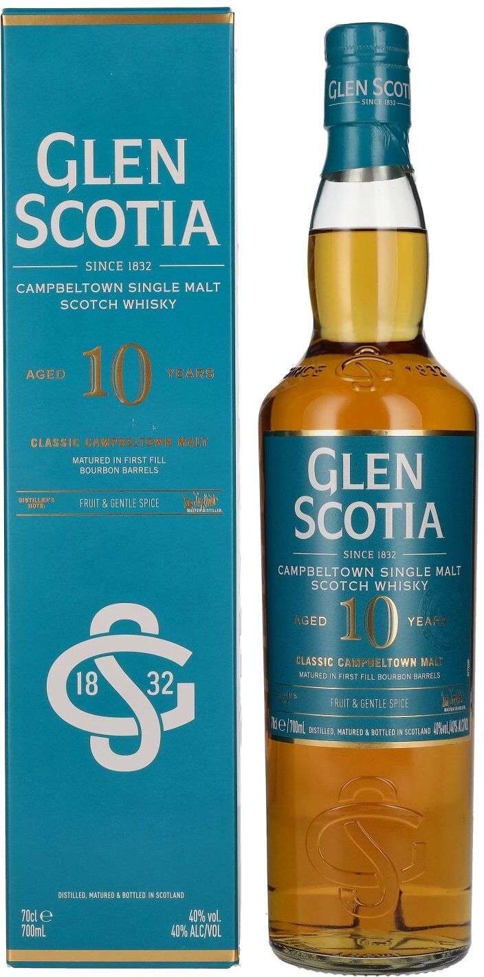 Glen Scotia 10 Years Old Classic Campbeltown Malt 40% Vol. 0,7l in Geschenkbox