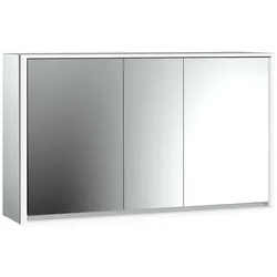 emco LED-Lichtspiegelschrank Loft Aufputz, 1400 mm, 3-türig Rückwand verspiegelt, 979805124 979805124