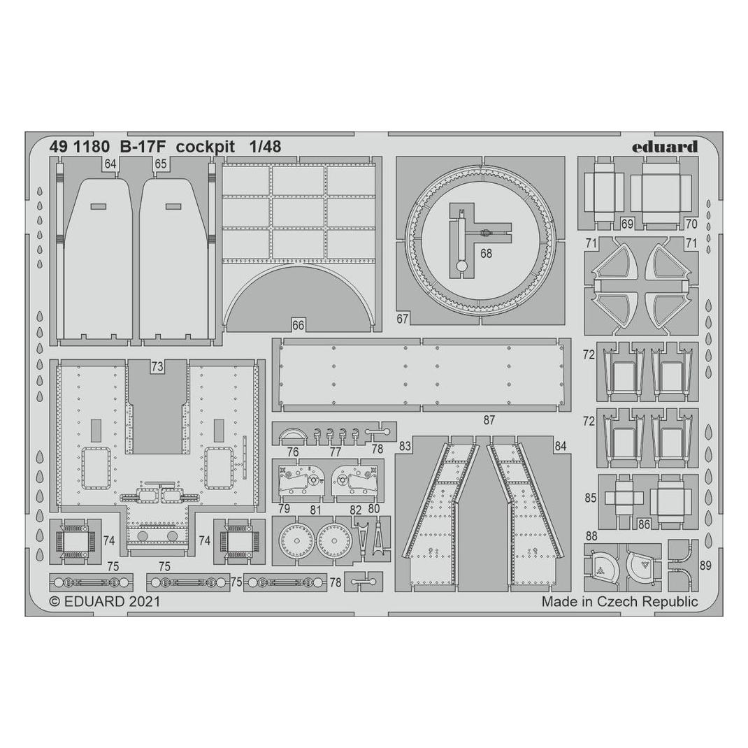 Eduard B-17F cockpit 1/48 for HKM (491180)