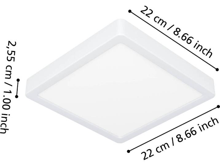 Eglo LED Plafonnier Fueva 6-Z blanc 22 x 22 cm RGB dimmable