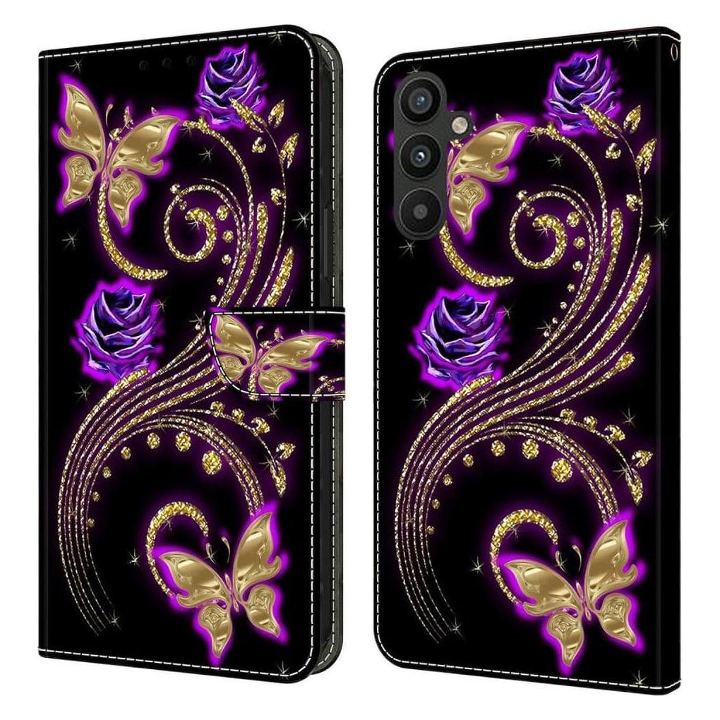 Cover-Discount Galaxy A15 - 3D-Effekt Hülle Etui Butterfly purple (Samsung Galaxy A15) (660164255F)