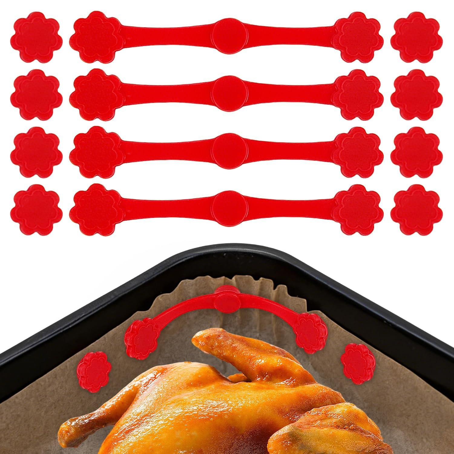 Dripio 4 magnetische siliconenclips voor heteluchtfriteuse, hittebestendig, rood