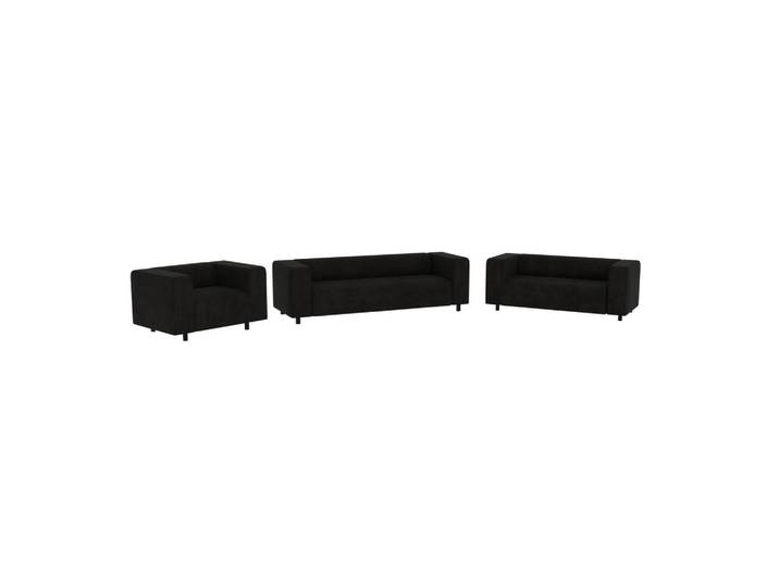 S-Style Sitzgarnitur 3+2+1 Tove Schwarz Cord, Echtholz, Teilmassiv,Buche, Birke, 175x65x80 cm, Wohnzimmer, Sofas & Couches, Sitzgarnituren