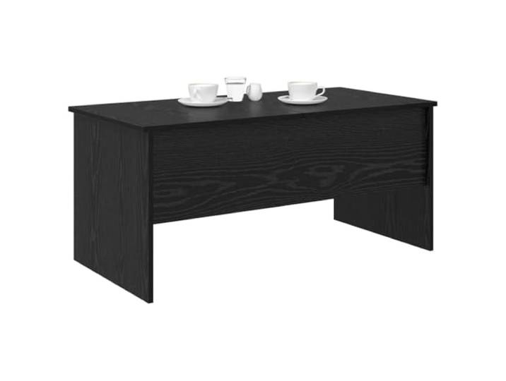 KTHLBRH Couchtisch Eiche Schwarz 102 x 50,5 x 46,5 cm Mehrschichtiges Holz, 2 Einlegeböden, Kapazität 75 kg, Montage erforderlich, für Wohnzimmer