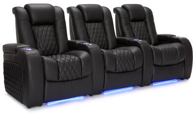 Seatcraft Diamante Home Theater Seating Black Leather 7000 Power Recline and Headrest