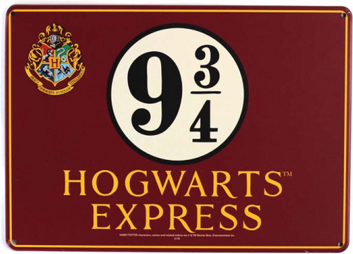 Half Moon Bay Harry Potter Platform 9 3/4 Small Tin Sign