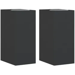 vidaXL Außenwandleuchten 2 Stk. Schwarz Aluminiumdruckguss