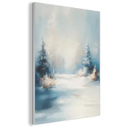 AKUSTIKBILD Wald - Winter - Natur - Abstrakt - Schnee Wanddeko 70x100 cm