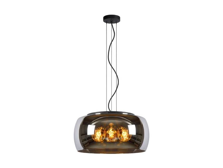 Suspension en verre 3 lumières verre fumé 50 cm