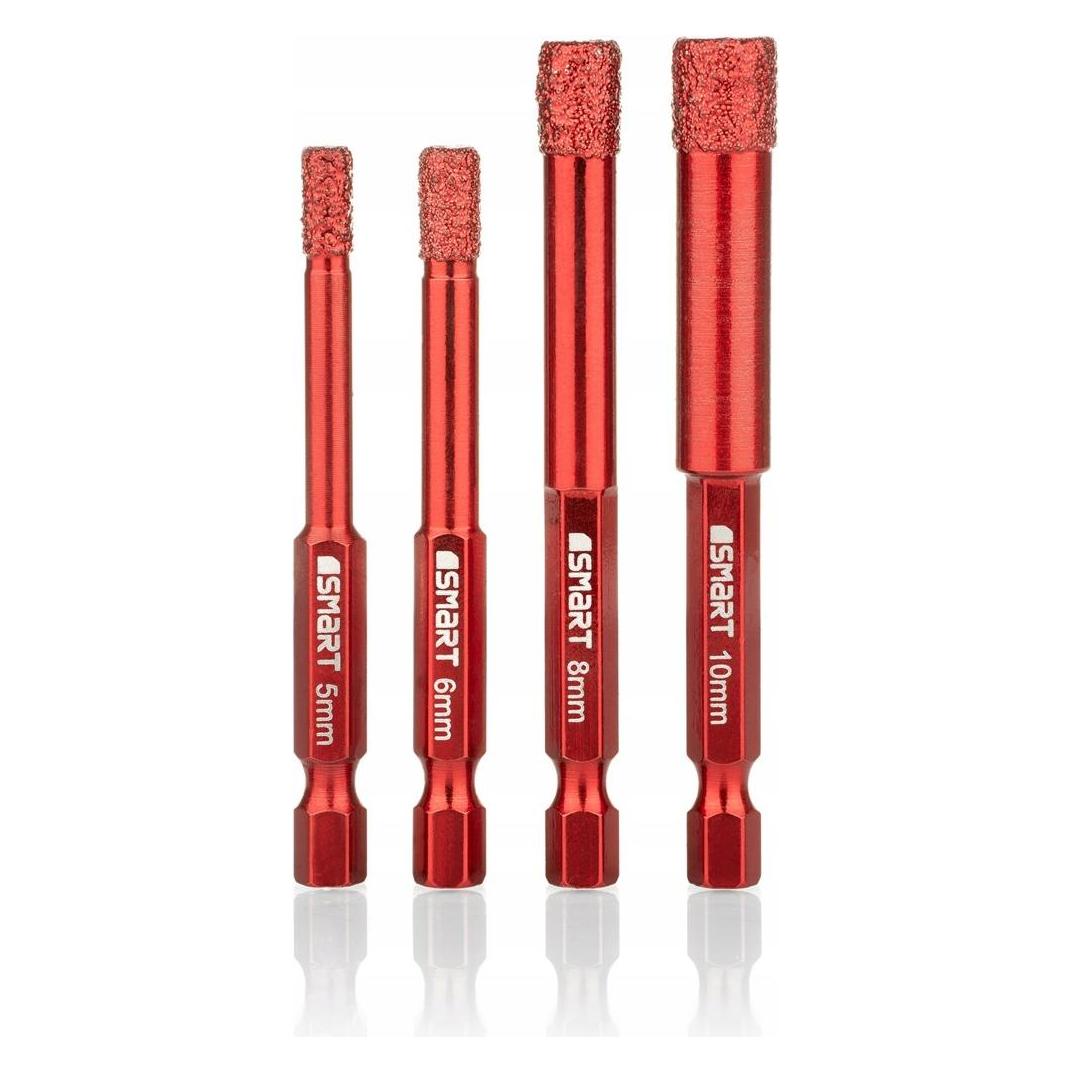 Smart365 Bohrerset Diamant-Foraminiferen für Steingut 5-10mm Sechskant 4St. (10 mm) (25-SET4HEX)