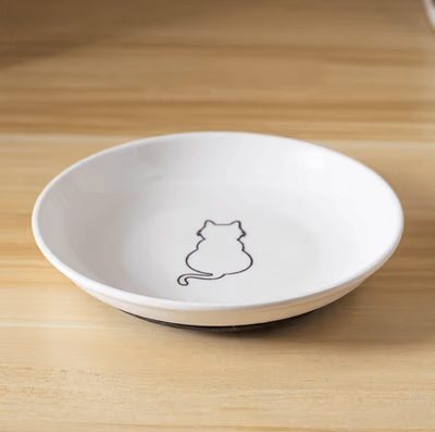 Inspire Curations WhiskerCare Ceramic Kitten Feeding Bowl With Non Slip Silicone Mat a1