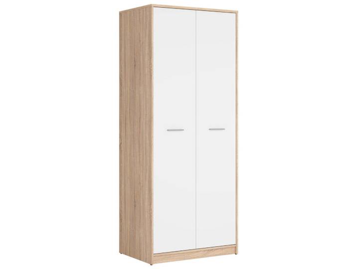 Livetastic Drehtürenschrank, Weiß, Sonoma Eiche, 1 Fächer, 80x197x54.5 cm, FSC Mix, Schlafzimmer, Kleiderschränke, Drehtürenschränke