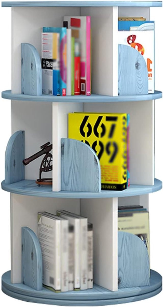 Blauw Kinderboek rek - 360 graden draaibare prentenboek houder - 40 x 98 cm