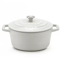 La Fonderie La Fonderie 1890 Runder Schmortopf IENA22 aus emailliertem Gusseisen 22 cm,  3,3 L, Beige