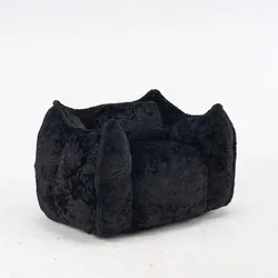 MODFU Sitzsack-Sessel Kunstfell Schwarz 53 x 46 x 40 cm