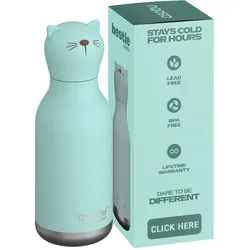 asobu® Trinkflasche Katze 460ml - türkis