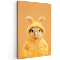 LEINWANDBILD Osterhase - Kostüm - Ente Deko Groß 90x140 cm