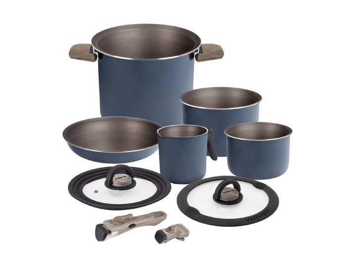 BRUNNER Topf-Set BRUNNER Camping Topfset TORRALTA Vacublock Leicht, Stapelbar, Alu, (7-tlg)