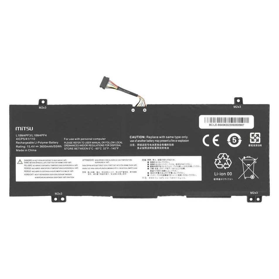 Mitsu Lenovo IdeaPad S540 Ersatzbatterie 3600mAh 55Wh 15,4V (3600 mAh) (BC/LE-S540)
