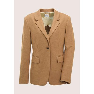 Jackenblazer MADELEINE "Jerseyblazer Eleganter Businessblazer mit Reverskragen", Damen, Gr. 38, beige (caramel, melange), Obermaterial: 41% Polyester PES. 36% Viskose CV. 19% Baumwolle CO. 2% Elasthan EL. 2% sonstige Fasern AF., Modern, Blazer,...