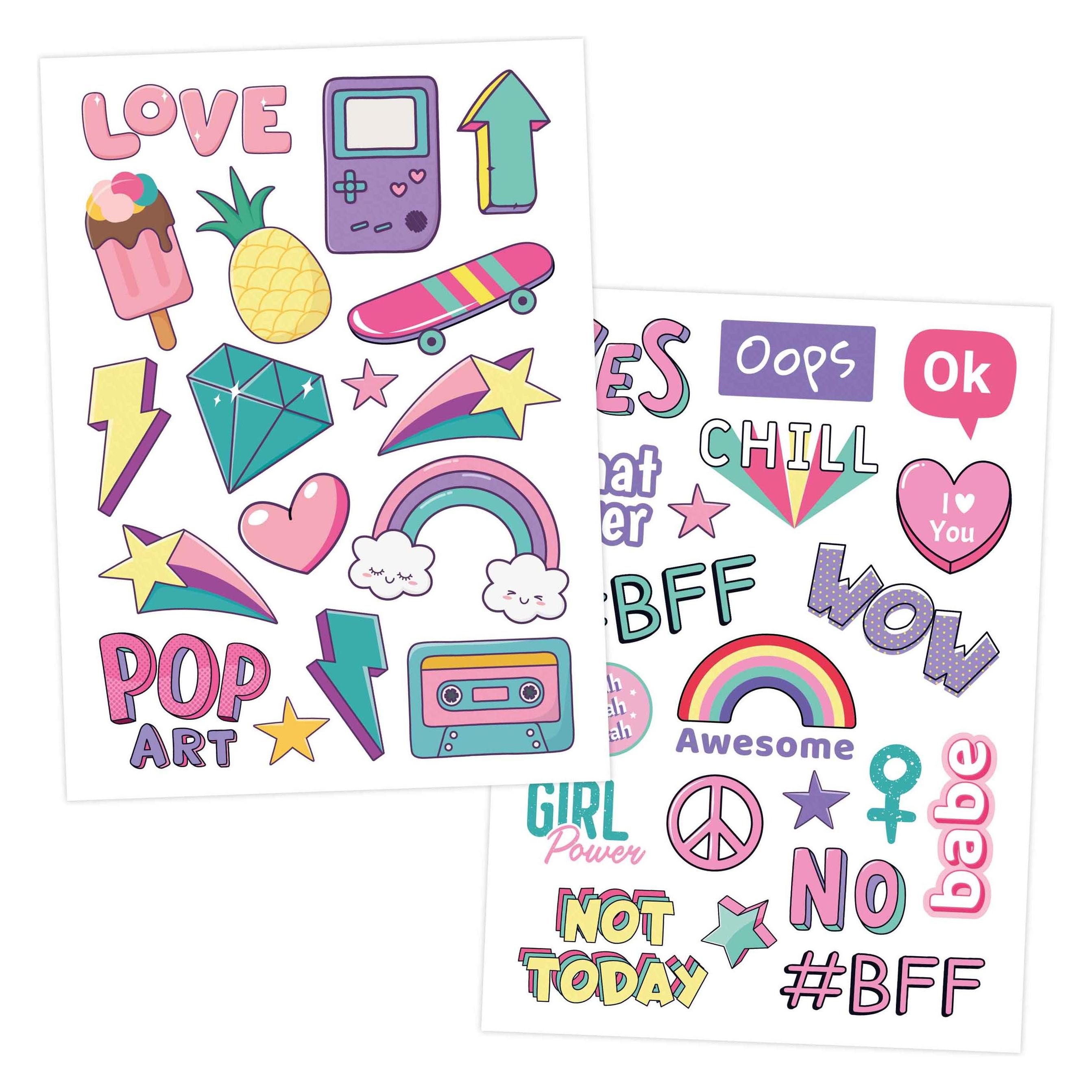 Papierdrachen Metallic Tattoo Set 4 - Pop Art (B005-002-004)