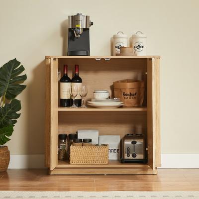 Ostweer Oak Coffee Bar Cabinet Buffet Server Cabinet Hallway Cabinet, Minimalist Dining Cabinet Cupboard Credenza