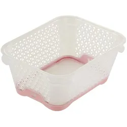 Keeeper - Mini-Rutschfester Korb 16x12x7 cm DIN A7 Transparent/Rosa - Kollektion Jonas