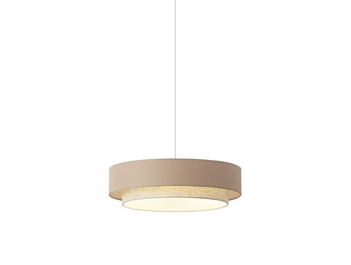 Suspension moderne beige avec naturel 50cm 3 lumières - Drum Duo