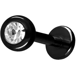 Titan Labret mit Innengewinde KRISTALL